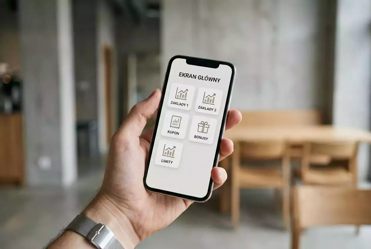 Smartfon z wieloma aplikacjami bukmacherskimi na ekranie gł&oacute;wnym