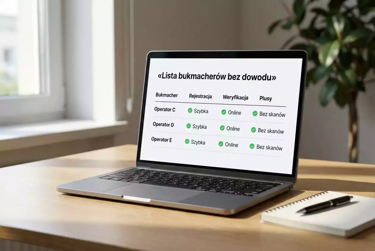 Por&oacute;wnanie ofert polskich bukmacher&oacute;w na ekranie laptopa