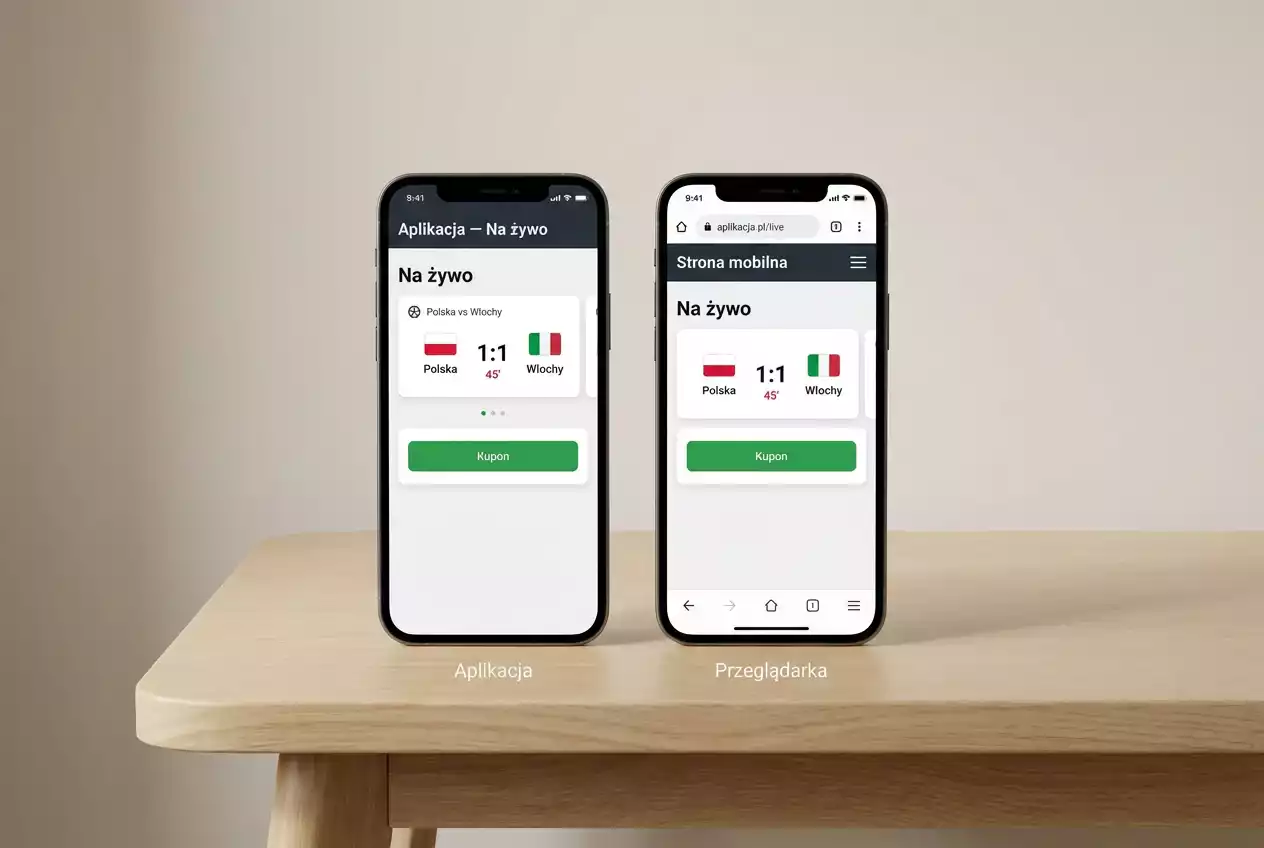 Por&oacute;wnanie strony mobilnej i aplikacji bukmacherskiej na smartfonie