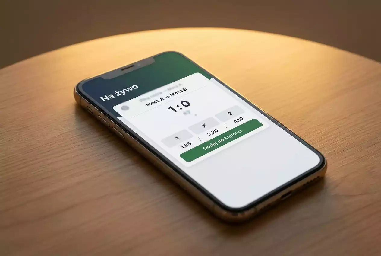 Interfejs aplikacji Superbet na smartfonie
