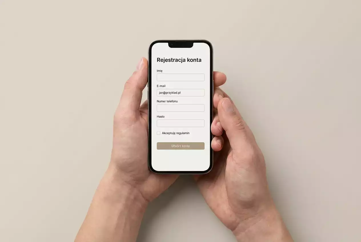 Proces rejestracji konta bukmacherskiego na smartfonie