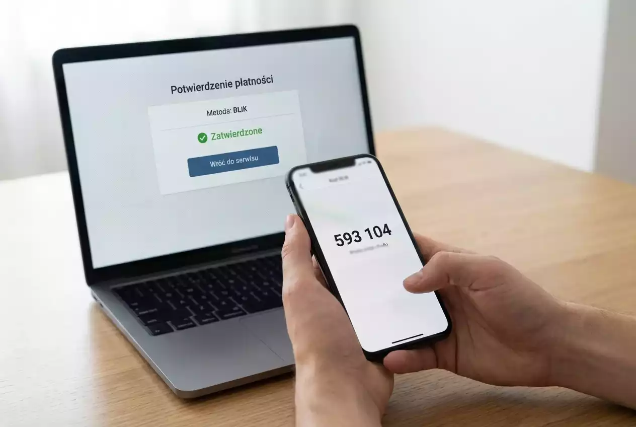 Smartfon z aplikacją BLIK podczas procesu wpłaty do bukmachera